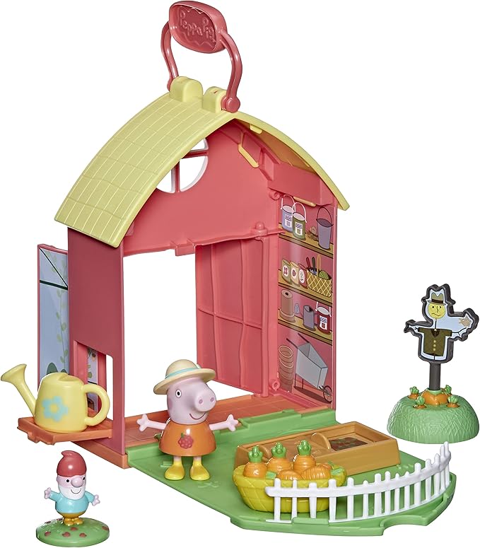 Peppa Pig Peppa's Adventures Peppas F36585L0 Garden Shed Play Set Includes 1 Figure, 5 Accessories, with Carry Handle for Travel, Suitable for Ages 3 and Above