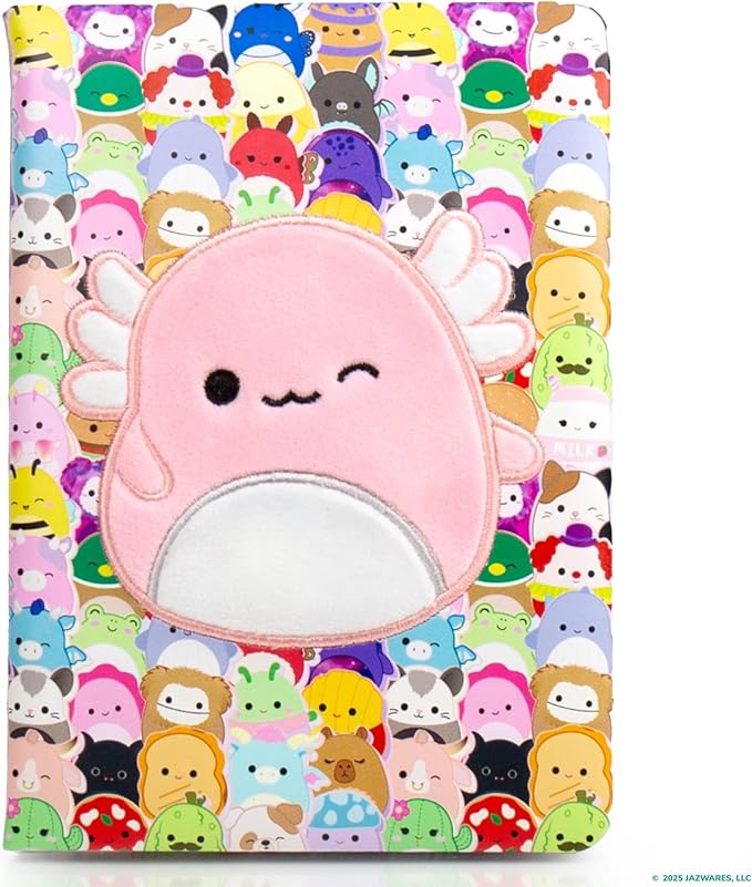 Squishmallows Original Archie the Axolotl Squishy Journal, 80 Lined Pages, Cute Diary, Kids Journal, Birthday Gift, Girls Journal, Cute Stationery