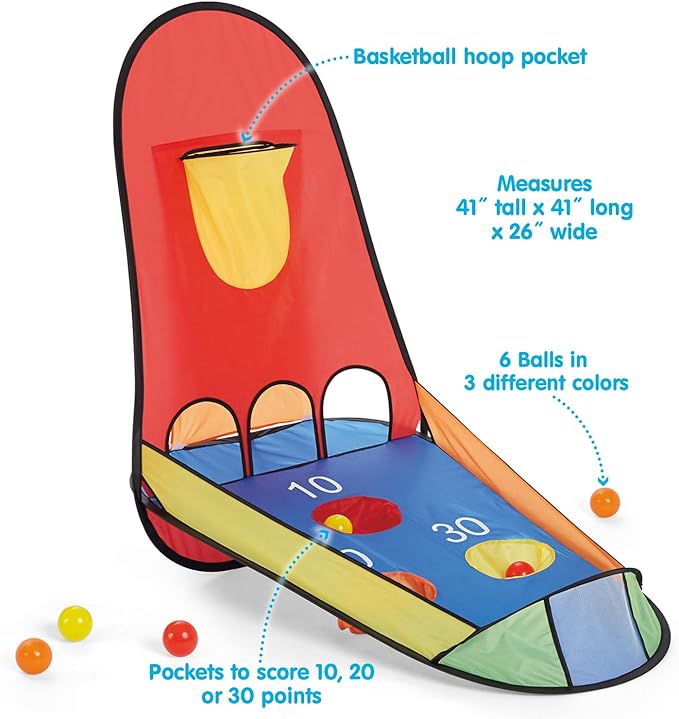 Kidoozie Pop-Up Basketball, Indoor or Outdoor Sport Activity, Suitable for Preschool and School Aged Children Ages 3 and Older