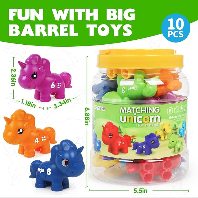 Numbers Matching Game Fine Motor Toy, Toddler Number Learning Toys,1 2 3 Educational Learning Sensory Sorting Toys Preschool Math Games Activities Sets for Toddlers Kids Ages 3 4 5