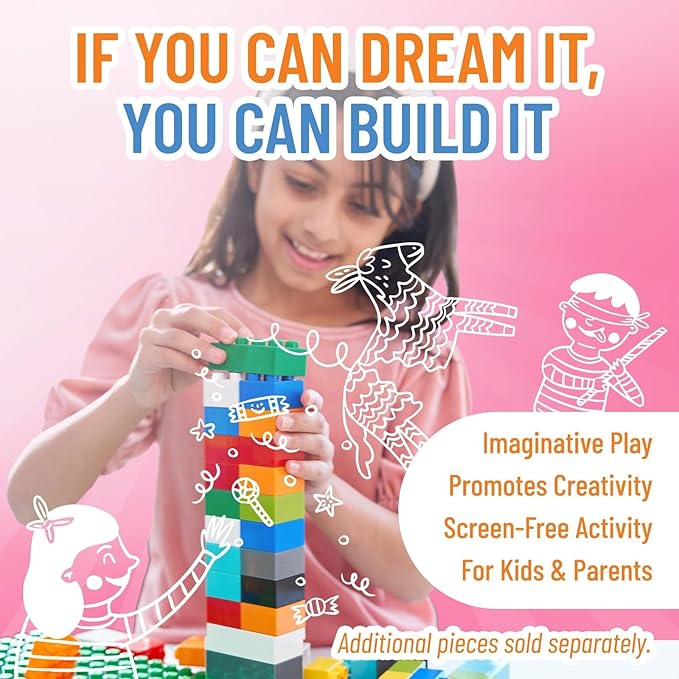 Strictly Briks Building Blocks Set - Easy-Grip Toddler Toy - Educational Building Set for Cognitive Development - Compatible with Lego Blocks - 108 Pieces, Multicolor