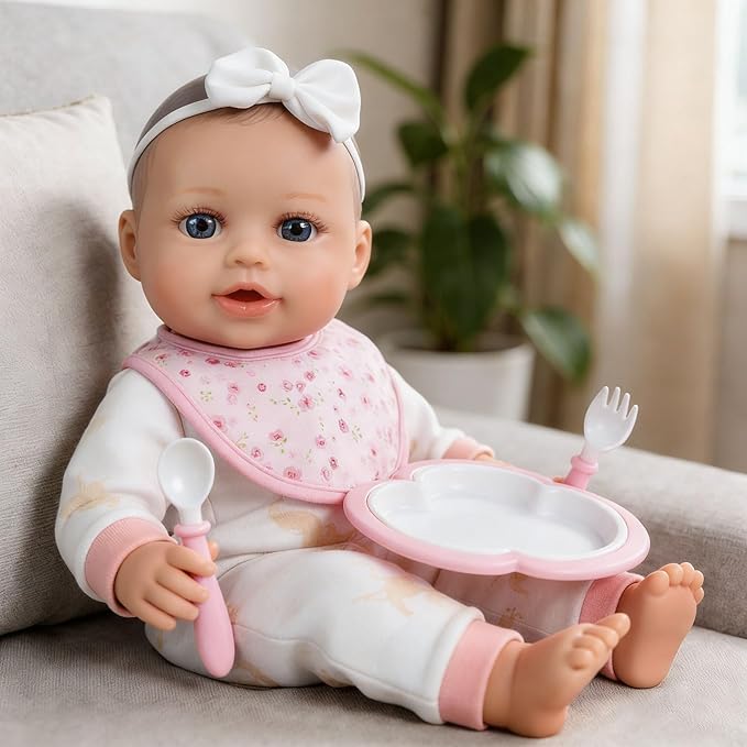SCOM Realistic Baby Doll Girl - 16 inch Soft Body Baby Dolls with Accessories, Real Life Cute Toddler, Lifelike First Doll with Vinyl Body for Kids 3 4 5 6 + Year Old Gifts Hispanic