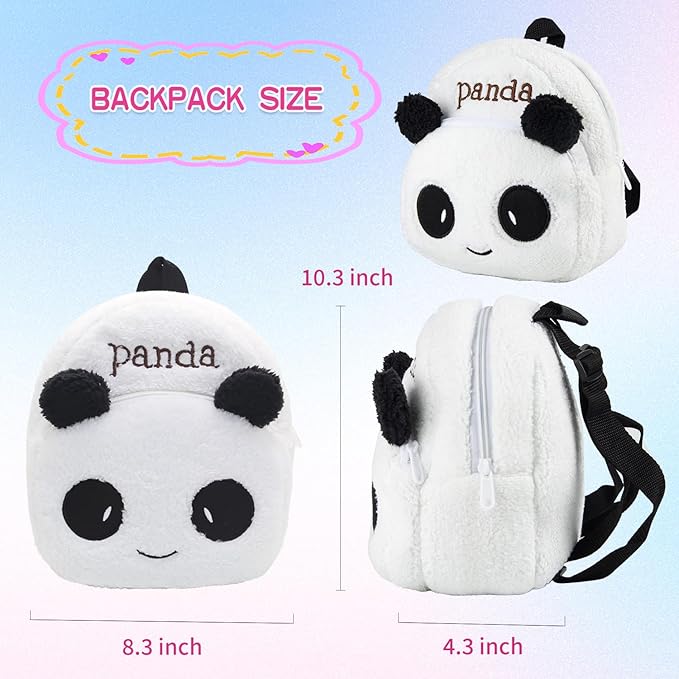 8 Pcs Reborn Baby Girl Doll Clothes Panda Outfits Accesories for 20-23 Inch Reborn Doll Newborn Baby Girl with Backpack&Diaper