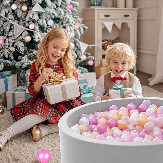 STARBOLO Ball Pit Balls for Toddlers Pack of 100 200 500 - BPA&Phthalate Free Non-Toxic Crush Proof Soft Plastic Balls for 1-5Years Old Toddlers Girl Kids Birthday Pool Playpen Tent Party