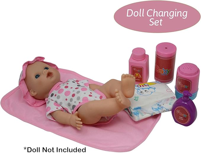 The New York Doll Collection Baby Doll Feeding & Caring Accessory Set in Zippered Carrying Case