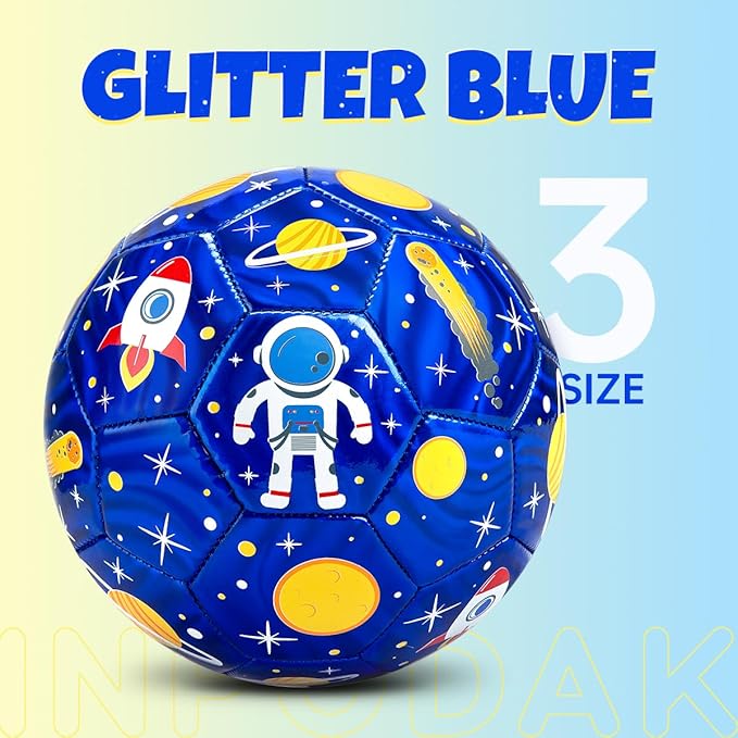 INPODAK Soccer Ball for Toddler Kids 1-3 2-8, Size 2 Size 3 Soccer Ball, Cartoon Dinosaur Unicorn Balls with Pump, Mesh Bag and Gift Box Great Gift for Birthdays