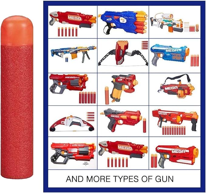 Mega Dart Refill Pack 9.5CM Compatible with Nerf Mega Guns, Mega Pack Refill Bullets for N-Strike Mega Series Guns