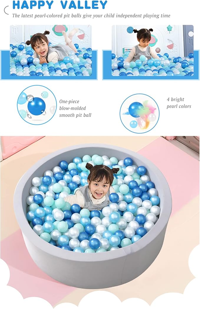 STARBOLO Ball Pit Balls for Toddlers Pack of 100 200 500 - BPA&Phthalate Free Non-Toxic Crush Proof Soft Plastic Balls for 1-5Years Old Toddlers Girl Kids Birthday Pool Playpen Tent Party