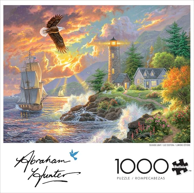 Buffalo Games - Abraham Hunter - Seaside Light - 1000 Piece Jigsaw Puzzle for Adults - Challenging Puzzle Perfect for Game Nights - Finished Size is 26.75 x 19.75