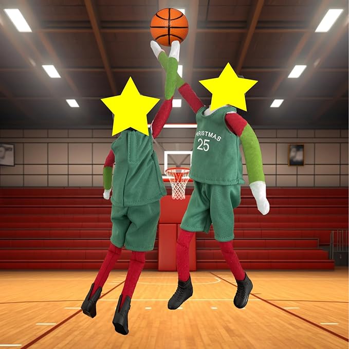Sport Christmas Elf Accessories for Elf Doll Clothes Included Jerseys, Shorts, Shoes, Basketball (Basketball)