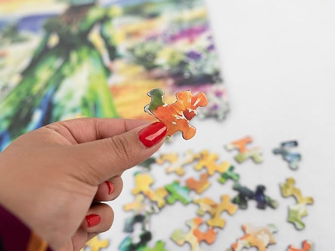 Springbok A Witches Journey 500 Piece Jigsaw Puzzle for Adults - Green Witch in Meadow - Unique Cut Pieces - Made in USA