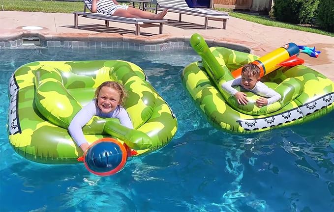 Inflatable Pool Fighting Toy, Tank Pool Float for Children and Adults, Water Game Float for Swimming Party Hit to Score Fun