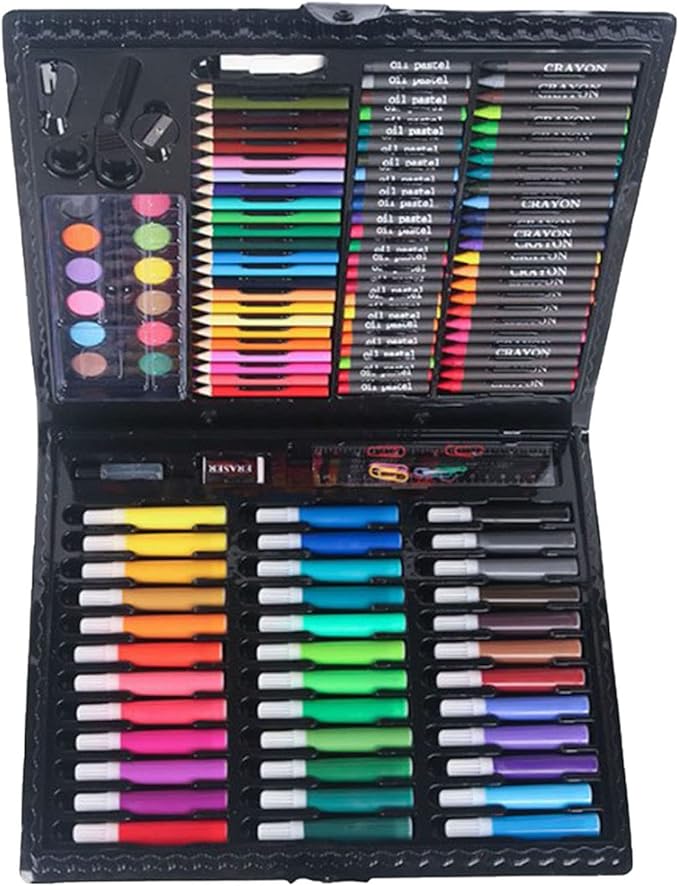 Srliya 150pcs Kids Art Kit, Bright Colorful Drawing Set, Quick Drying Washable Supplies for Calligraphy, Scrapbooking, ABS Material, Ideal Children, ABS, 30 x 25 x 6cm
