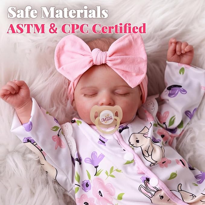 BABESIDE Lifelike Reborn Baby Dolls Girl - 20 Inch Realistic Newborn Baby Dolls with Poseable Body, Real Life Baby Dolls with Accessories for 3+ Year Old Girls Gifts, Pretend Play, Collection