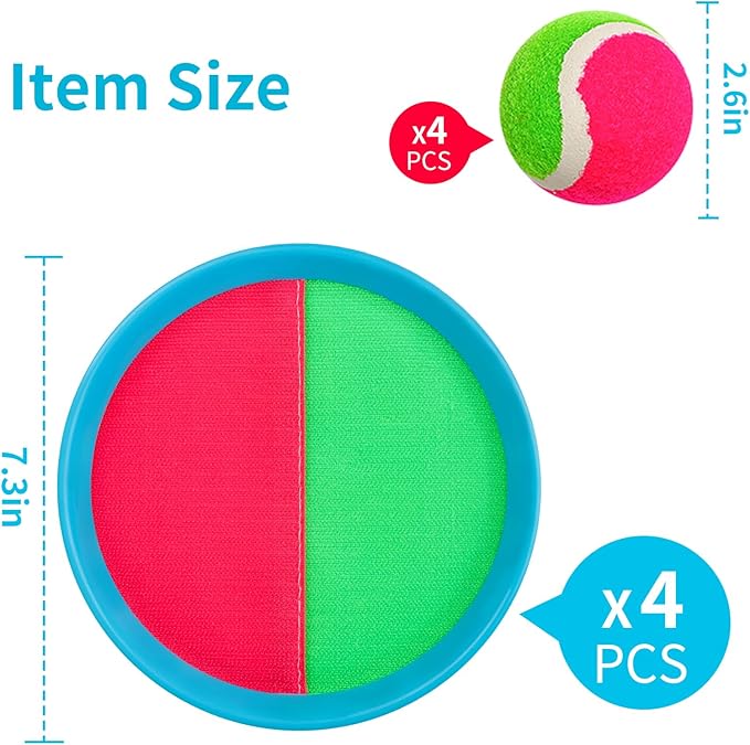 Toss and Catch Ball Game Toys for Kids Ages 4-8, Catch Paddle Toss-Upgraded Version Ball Sports Games for Boys Girls Christmas Birthday Gifts