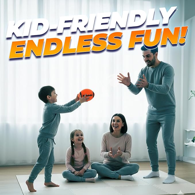 6-Inch Mini Footballs for Kids (Pack of 5) - Inflatable PVC Football Toys for Boys & Girls w/Hand Pump, Easy to Grip Small Sports Balls for Backyard, Recess, Party Favor, Indoor/Outdoor