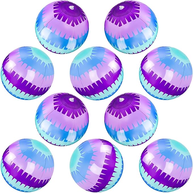 OU RUI 10Pcs Video Game Themed Beach Ball 9" Bulk for Summer Pool and Beach Game Gifts for Video Gameing Birthday Party Decorations End of The Year Class Party Decorations Favor