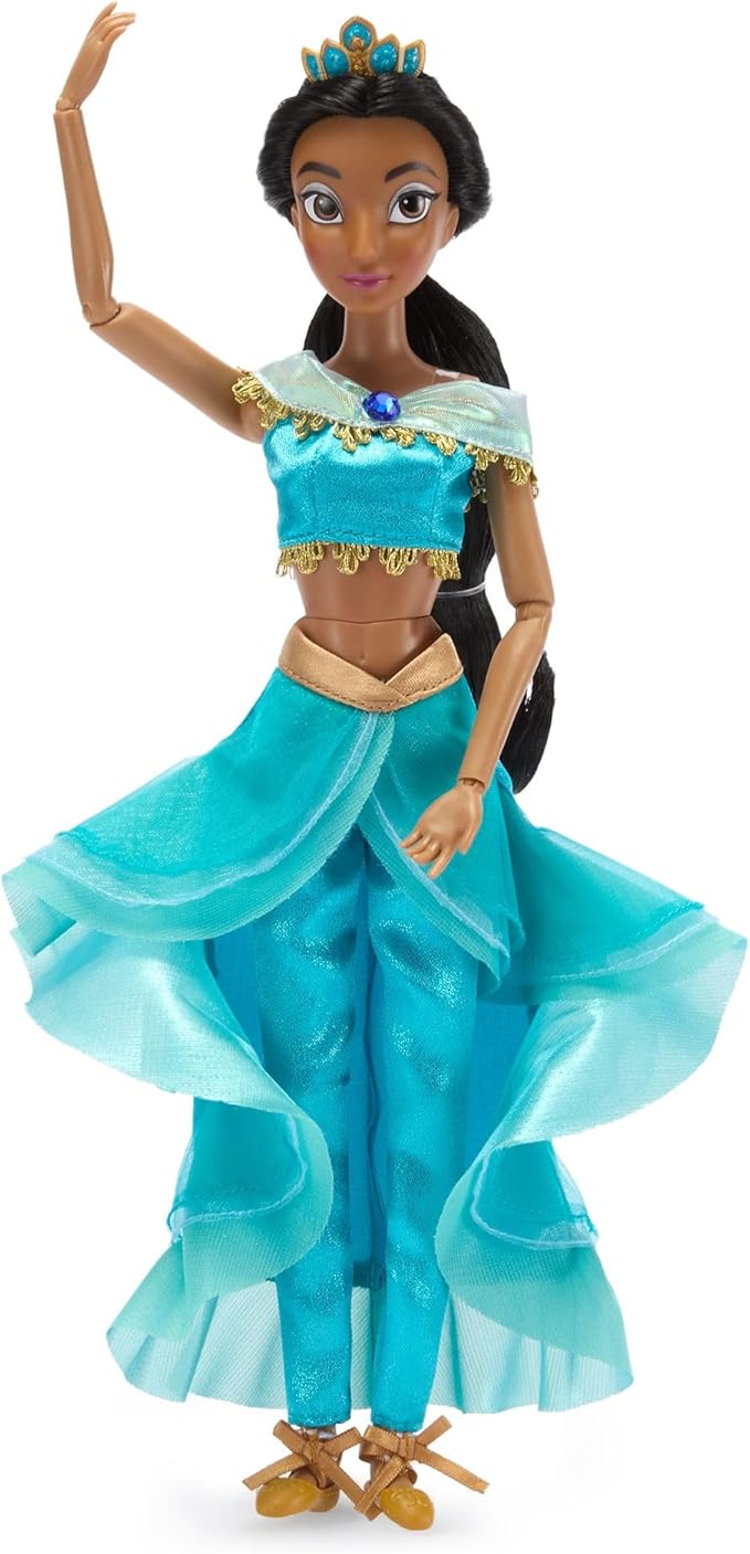 Disney Store Official Princess Ballet Doll - 11 Inch Jasmine Ballerina Doll - Includes Brush with Molded Details, 2 Tutu Outfits, Accessories and Dove Figure - Disney Princess Toys for Girls