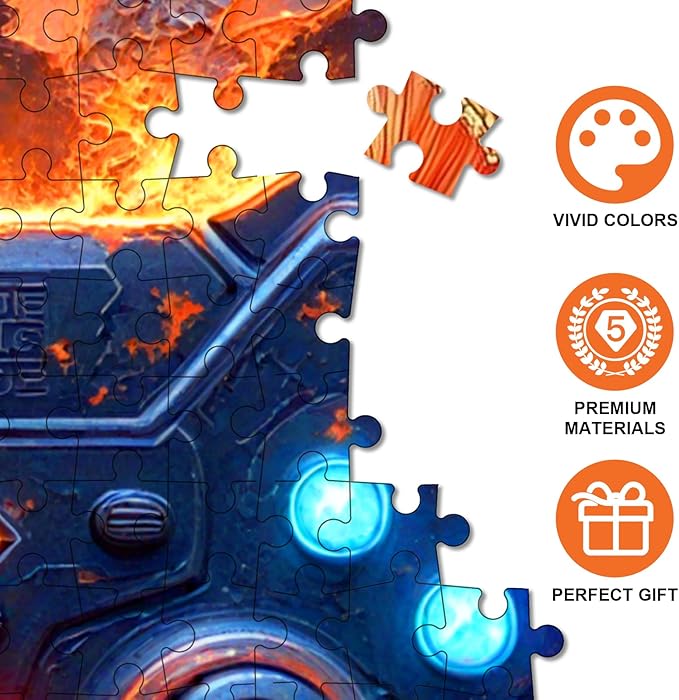 1000pcs Jigsaw Puzzle for Adults - Ice and Fire Gamepad Design, Large Puzzle Toy Adult Game Gift - Family Interactive DIY Game Room Decoration Brain Challenge Gift
