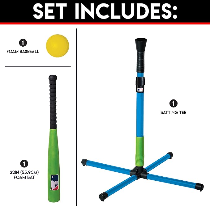Franklin Sports Youth Batting Tee - Adjustable Height Plastic Training Tee for Kids + Toddlers - 23" to 33" Inches