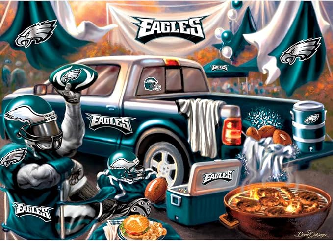 Masterpieces 1000 Piece Jigsaw Puzzle for Adults - NFL Philadelphia Eagles Gameday - 19.25"x26.75"