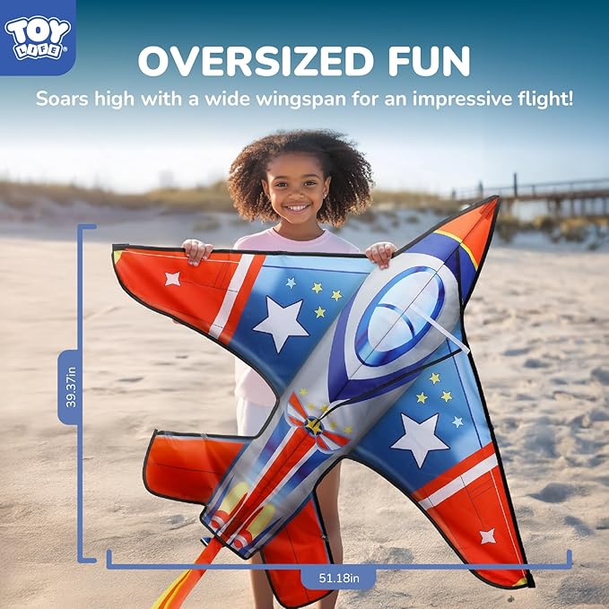 TOY Life 48.4'' Large Kites Easy to Fly for Kids Adults with 328.1 FT String, Beach Kite Outdoor Game Outside Toys Activity Summer Toys for Kids