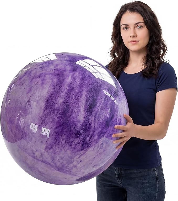 Lewtemi 16 Inch Jumbo Inflatable Playground Ball Marbleized Giant Large Rubber Kickball Four Square Bouncy Balls Giant Beach Dodgeball for Swimming Pool Sports Activities