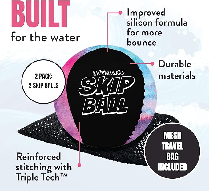 Activ Life The Ultimate Water Skip Balls, Water Bouncing Ball for Swimming Pool, Beach Toys for Friends, Family, Kids and Adults