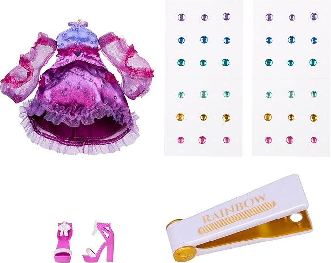 Rainbow High Be Dazzling Fashion Dolls- Noemie Violette (Purple) with Bedazzler Tool and Sparkle Gems