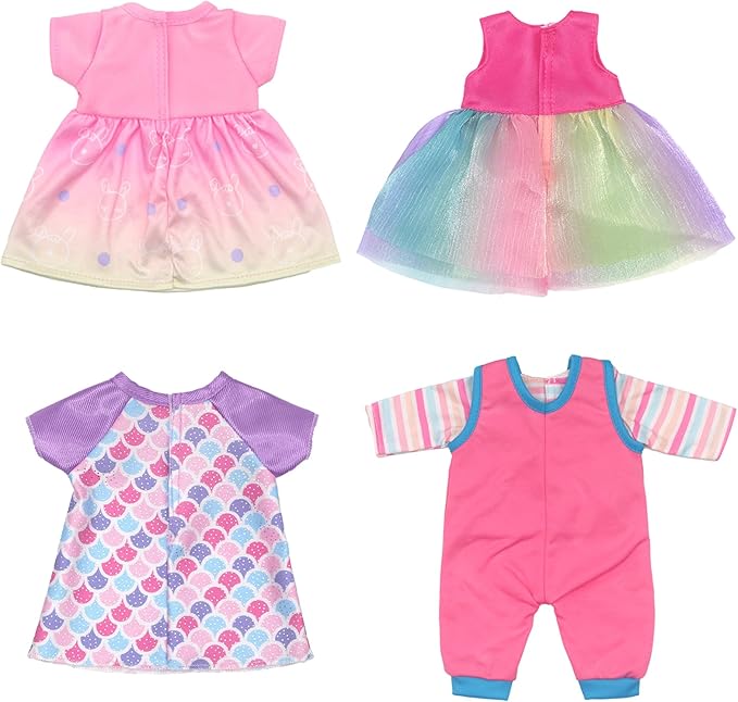 10-14 Inch Doll Clothes and Accessories with Bag, Headband Hat Socks 4-Packs for 14 Inch Girl Doll and 10-12 inch Baby Doll