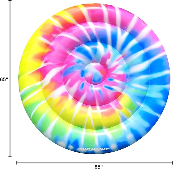 SWIMLINE Original Tie Dye (Spiral) Pool Float – Durable Vinyl Lounger for Adults & Teens – Fun Pool Float for Lake, Beach, or Backyard – Easy to Inflate and Store