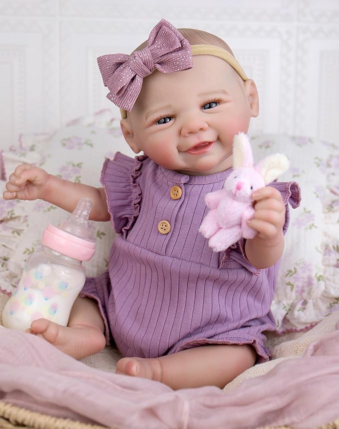 Aori Realistic Reborn Baby Dolls - Weighted Lifelike Newborn Baby Girl that Look Real with Flexible Limbs, Real Life Baby Doll Set with Outfit for Kids 3+, Parents, Elderly and Collectors