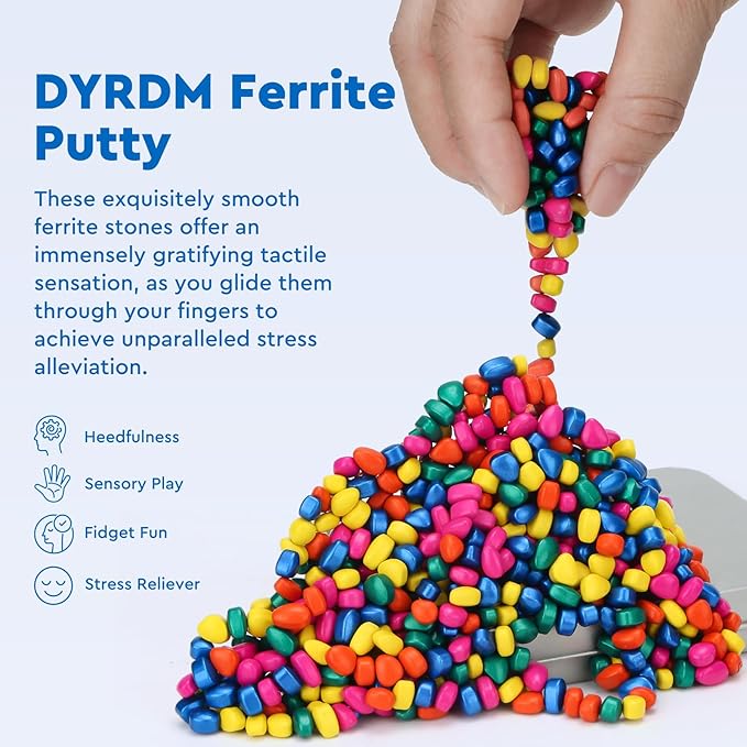 500+ Original Ferrite Putty Multicolor, Sensory Stones, Adult Fidget Stress Relief Desk & Office Item, Ferrite Stones Stocking Stuffers Gifts