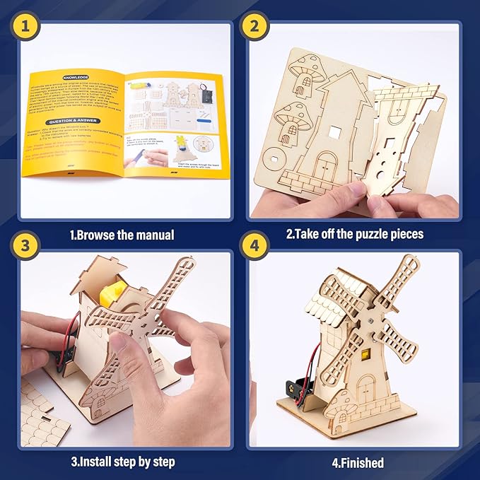 Yutin 5 Individual STEM Science Kits for Kids, Wood Arts and Craft Kits, STEM Toys for Boys Girls Age 8-12 8 10 12 13 14 Birthday Gift Idea, 3D Puzzles Building Engineering Model Set