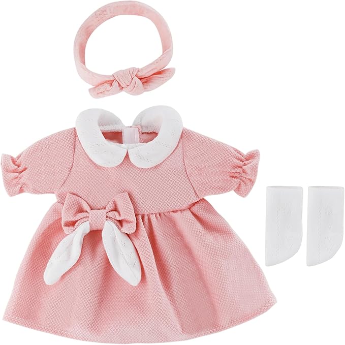 12 inch Doll Clothes and Accessories for 10 11 12 inch Dolls, 4-Packs Reborn Doll Clothes Outfit with Headband Hat Socks (Not Include Doll)