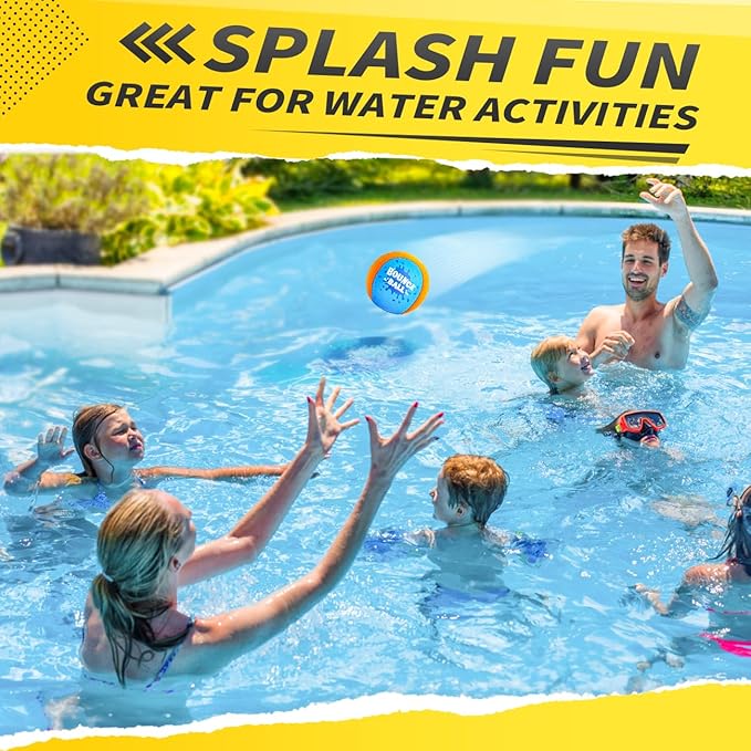 Bambilo Water Skipping Ball | 2-Pack Bounce Balls | Water Bouncing Beach Balls & Grip Ball | Pool Toys for Kids Age 5-8-12 | Great Summer Water Toy for Beach Swimming Pool River Lake