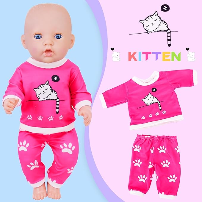 K.T. Fancy 5 Sets Baby Doll Clothes for 14-18 Inch Dolls - Gift for Kids' Birthday, Children's Day & Christmas
