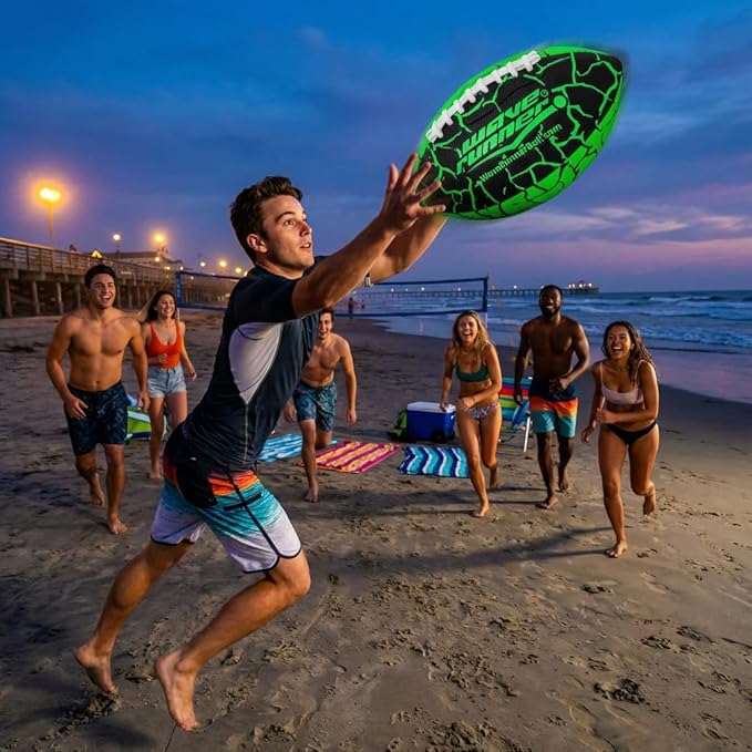 Wave Runner Grip It Waterproof Junior Size Football, 9.25 Size, Durable & Double Laced, Perfect for Beach Accessories, Kids Games, Pool Toys, Outdoor Games, All-Weather Indoor & Outdoor Play