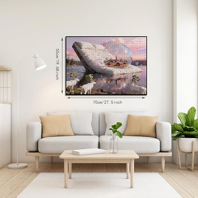 Puzzles for Adults 1000 Pieces Puzzle with Letters on Back Jigsaw Puzzle Nature Landscape Day and Dream Colorful Family Puzzle Decoration Challenging Puzzles (27.56x19.7 Inch)