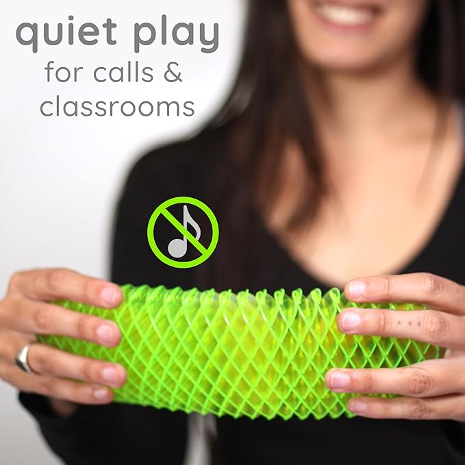Morf Fidget Sensory Spring Green – 3D Slug Spring Toy for Kids, Teens, and Adults - Stretchy, Quiet, Stress and Anxiety Relief, Focus - for Play, School, Work Gifts, Great for Classroom, Office