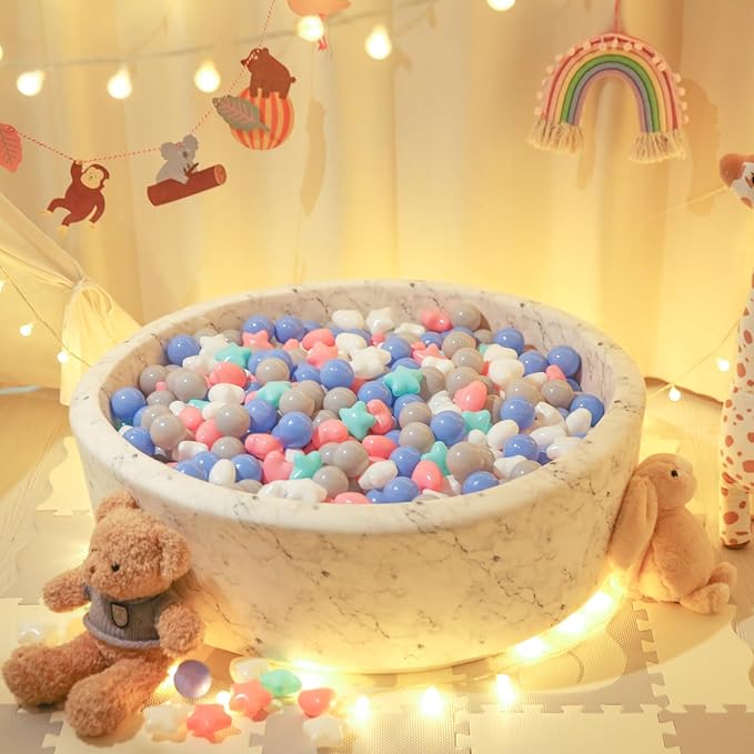 Star Ball Pit Balls for Toddlers -200pcs Phthalate Free BPA Free Crush Proof Play Balls Play Tent Pool Playhouse Playpen Party Decoration.