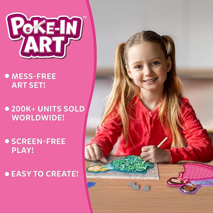 Skillmatics Poke-in Art - Magical Princesses, Mess-Free Fun for Kids, DIY Wood Craft Kits, Creative Activity, Gifts for Girls & Boys Ages 4, 5, 6, 7, 8, 9