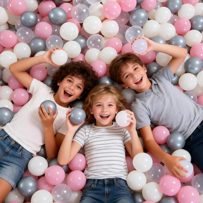 STARBOLO Ball Pit Balls for Toddlers Pack of 100 200 500 - BPA&Phthalate Free Non-Toxic Crush Proof Soft Plastic Balls for 1-5Years Old Toddlers Girl Kids Birthday Pool Playpen Tent Party