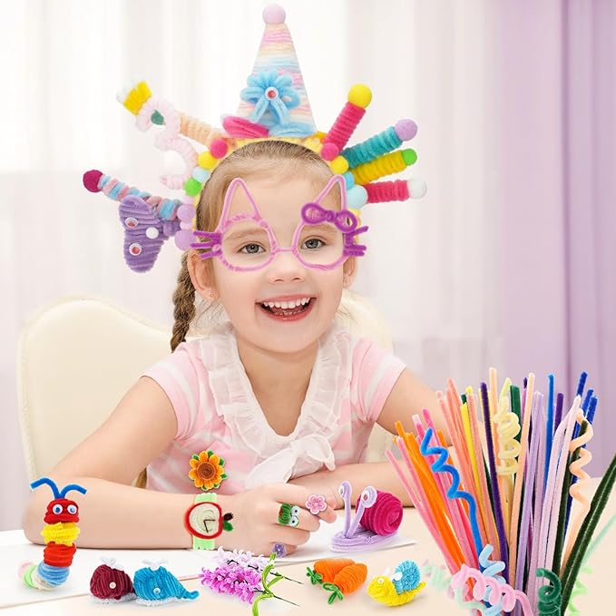 300PCS Pipe Cleaners Craft, Pipe Cleaners Bulk for Arts and Crafts Supplies Multi-Color Chenille Stems DIY Project Room Decor,Christmas Decorations Creative Toys Gift (12inch*6mm,30colors)