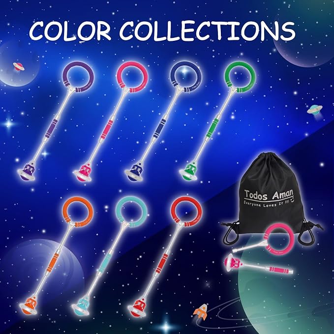 Rocket Flashing LED Ankle Skip Fun Cool Jumping Gift for Ages 5 6 7 8 9 10+ Kids NO Battery Charging Needed Family Exercise Fitness Coordination Balance Extra Energy Burning