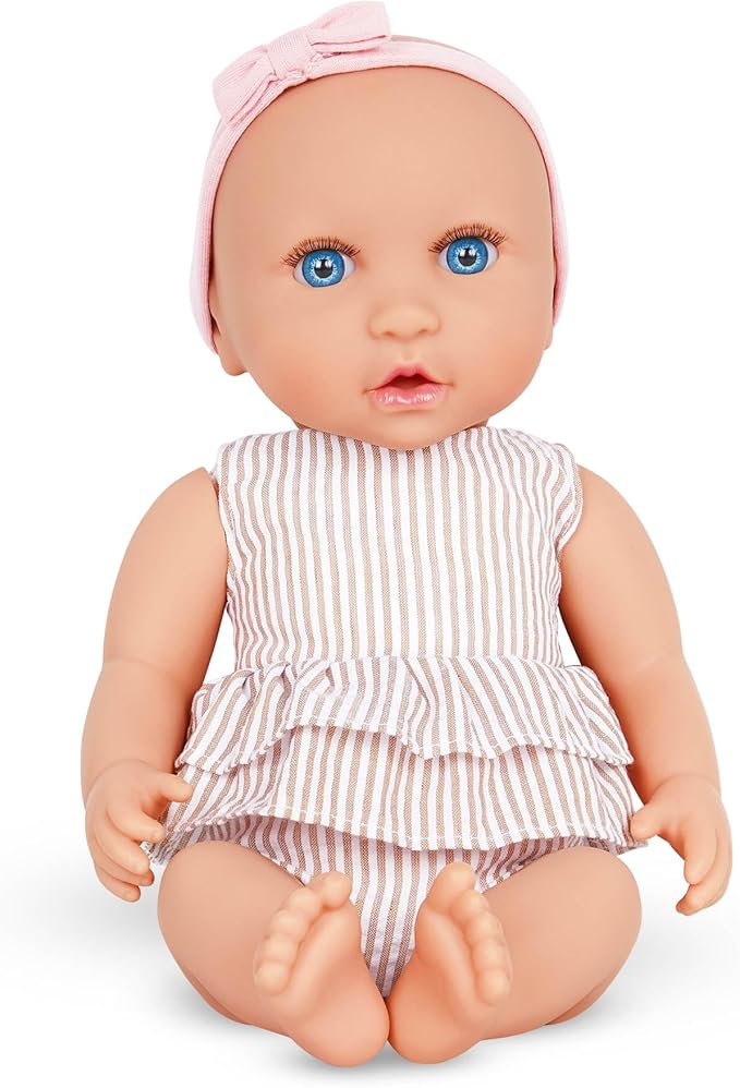 LullaBaby – 14-Inch Realistic Baby Doll & Accessory Bundle – Fair Skin Tone & Blue Eyes – Nursery Care Set – High Chair, Playpen & Jogger Stroller – Pretend Play Toys – Kids 2+ Years