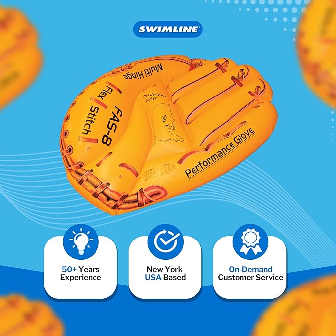 Swimline Giant Inflatable Baseball Glove Pool Float , Brown, 62"/50"/16"