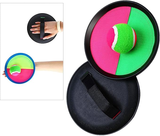 Aneco Paddle Catch Ball and Toss Game Set Disc Toss and Catch Paddle Game with 1 Storage Bag, 4 Paddles and 6 Balls (2 Big Balls and 4 Small Balls)