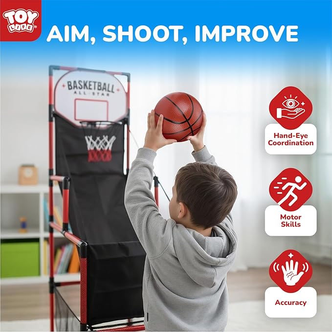 TOY Life Basketball Arcade Game Indoor for Kids - Basketball Shooting Game for Boys Age 4 5 6 7 8, Portable Basketball Hoop Arcade Set for Boys 8-12