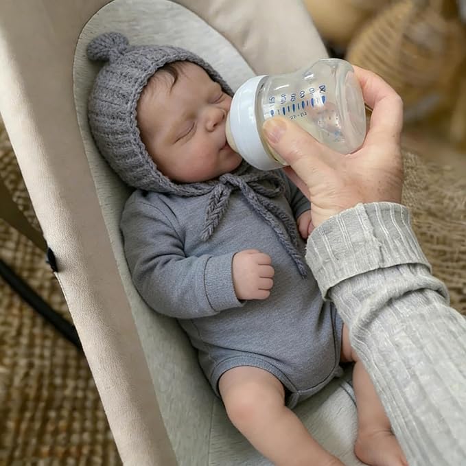 Anano Reborn Baby Dolls Boy, 18 in Realistic Baby Doll, Silicone Babys Doll Lifelike, Real Life Babys, Silicone Reborn Dolls Sleeping Lifelike Newborn Babies Doll's with Accessories